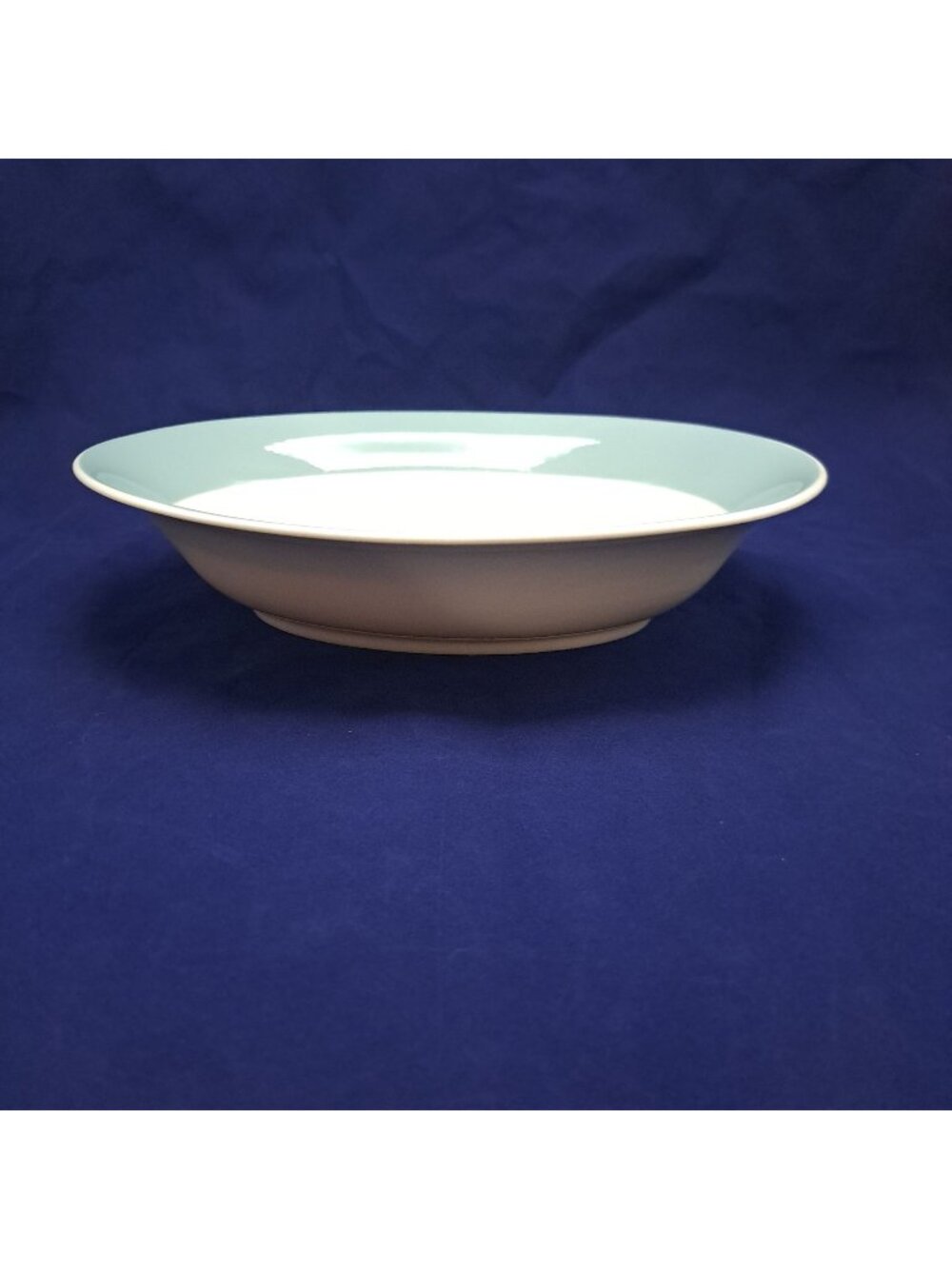 Ikea Blue Band White 10 Inch Oval Vegetable Bowl